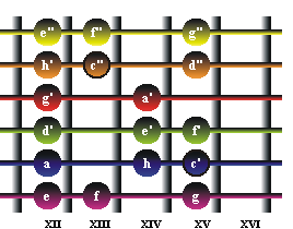 C-Dur Fingerboard XII Lage